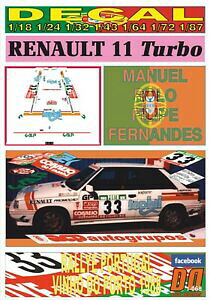 【送料無料】ホビー　模型車　車　レーシングカー デカールルノーターボマニュアルポルトガルリタイアdecal renault 11 turbo 2 manuel rolo r portugal 1988 dnf 02