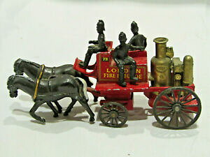 �y���������z�z�r�[�@�͌^�ԁ@�ԁ@���[�V���O�J�[ �r���e�[�W�����h��lesney 4 horse drawn fire engine vintage london fire brigade