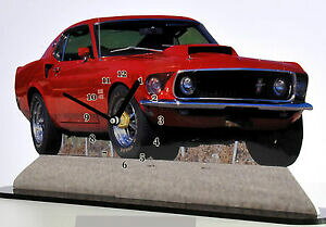 yzzr[@͌^ԁ@ԁ@[VOJ[ ~j`AtH[h}X^OVFr[NbNvehicule miniature, ford mustang shelby rouge 03 en horloge