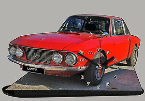 �y���������z�z�r�[�@�͌^�ԁ@�ԁ@���[�V���O�J�[ �~�j�`���A���f�������`�A�N���b�Nminiature, model cars, lancia rouge 01 en horloge