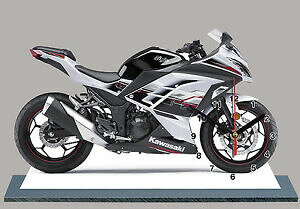 yzzr[@͌^ԁ@ԁ@[VOJ[ ~j`ANbNmoto kawasaki ninja 300 05 en horloge miniature