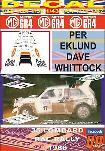 �y���������z�z�r�[�@�͌^�ԁ@�ԁ@���[�V���O�J�[ �f�J�[�����g��decal mg metro 6r4 per eklund rac r 1986 7th 02