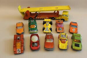 �y���������z�z�r�[�@�͌^�ԁ@�ԁ@���[�V���O�J�[ �}�b�`10 petites voitures anciennes epaves matchbox transporteur annee 60 70