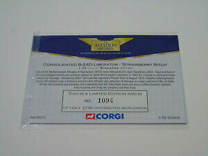 �y���������z�z�r�[�@�͌^�ԁ@�ԁ@���[�V���O�J�[ �J�[�haa34003 corgi consolidated b25d liberator fraise bitch certificat carte