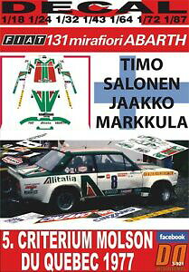 yzzr[@͌^ԁ@ԁ@[VOJ[ fJ[tBAbgAog\hDPxbNdecal fiat 131 abarth tsalonen criterium molson du quebec 1977 winner 02