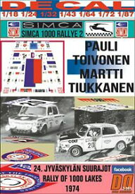 【送料無料】ホビー　模型車　車　レーシングカー デカールラリーdecal simca 1000 rallye 2 ptoivonen r1000 lakes 1974 25th 01