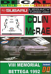 yzzr[@͌^ԁ@ԁ@[VOJ[ fJ[XoKVBR}N[Adecal subaru legacy rs colin mcrae memorial bettega 1992 01