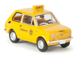 �y���������z�z�r�[�@�͌^�ԁ@�ԁ@���[�V���O�J�[ �t�B�A�b�go�C�G���[�X�P�[��brekina 22367 fiat 126 oamtc jaune, echelle h0 187