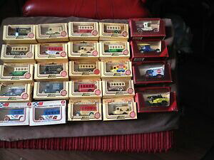 �y���������z�z�r�[�@�͌^�ԁ@�ԁ@���[�V���O�J�[ �g���b�N�o�X�{�b�N�Xjoblots 24x lledo et yesteryear camions, autobus tous boxed 1980 s