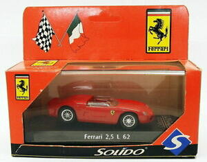 yzzr[@͌^ԁ@ԁ@[VOJ[ tF[bhXP[fsolido 143 scale model car 071732 ferrari 25 l 62 red