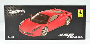 �y���������z�z�r�[�@�͌^�ԁ@�ԁ@���[�V���O�J�[ �t�F���[���C�^���A���b�h�X�P�[��ferrari 458 italie rouge echelle 143 de hotwheels