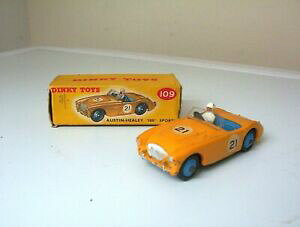 �y���������z�z�r�[�@�͌^�ԁ@�ԁ@���[�V���O�J�[ �r���e�[�W�I�[�X�e�B���q�[���[�X�|�[�c�I���W�i���{�b�N�X�I��vintage dinky austin healey 100 sports avec boite dorigine