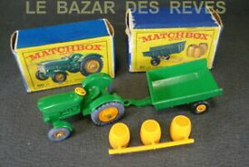 【送料無料】ホビー　模型車　車　レーシングカー マッチトレーラートタートランスミッションmatchbox lesney tracteur avec remorque boite