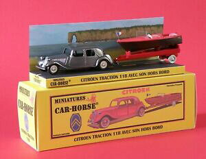 yzzr[@͌^ԁ@ԁ@[VOJ[ gV{[gcarhorse citroen traction avant 11b avec son hors bord bateau jante dinky