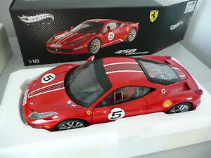 �y���������z�z�r�[�@�͌^�ԁ@�ԁ@���[�V���O�J�[ �t�F���[���`�������W�G���[�gferrari 458 challenge n5 rouge elite hotwheels 118