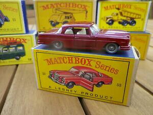 �y���������z�z�r�[�@�͌^�ԁ@�ԁ@���[�V���O�J�[ �}�b�`�����Z�f�X�v���X�`�b�N�I���W���^�C�v�{�b�N�Xmatchbox lesney 53 mercedes roues plastic argent neuf en boite dorigine type d1