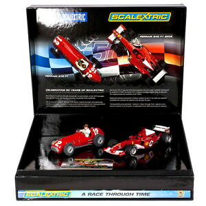 yzzr[@͌^ԁ@ԁ@[VOJ[ XbgJ[tF[50 ans de scalextric slot cars 19512006 ferrari 375 amp; 248 f1 deux voiture set