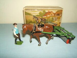 yzzr[@͌^ԁ@ԁ@[VOJ[ re[Wf[{bNX}vintage britains modele 9f * cheval rouleau amp; man * en parfait etat, dans sa boite