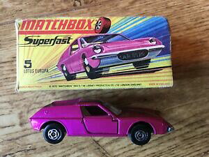 yzzr[@͌^ԁ@ԁ@[VOJ[ }b`[^X[bp{bNXGhogN}matchbox no5 lotus europa voiture comme neuf box 1 fin rabat manquant