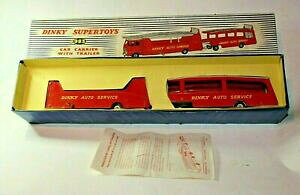 yzzr[@͌^ԁ@ԁ@[VOJ[ J[LAg[dinky 983 car carrier and trailer, good condition in original box