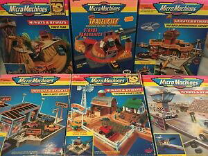 yzzr[@͌^ԁ@ԁ@[VOJ[ }CN}V{bNXmicro machines, galoob, 6x autoroutes et routes ensembles, bon etat, en boite