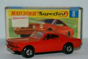 �y���������z�z�r�[�@�͌^�ԁ@�ԁ@���[�V���O�J�[ �}�b�`�t�H�[�h�}�X�^���O���b�h�{�f�Bmatchbox no 8 a ford mustang rouge corps amp; interieur rouge tres rare version cret