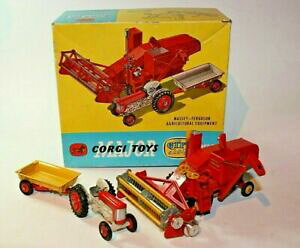 �y���������z�z�r�[�@�͌^�ԁ@�ԁ@���[�V���O�J�[ �R�[�M�[�I���W�i��corgi 8 mf materiel agricole set, near comme neuf a excellent boite dorigine