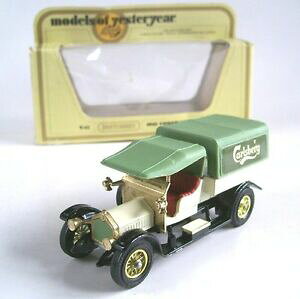 �y���������z�z�r�[�@�͌^�ԁ@�ԁ@���[�V���O�J�[ �}�b�`�J�[���X�o�[�O���@��matchbox yesteryear y13 1918 crossley, carlsberg van, mib