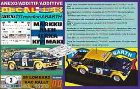 【送料無料】ホビー　模型車　車　レーシングカー デカールフィアットアバルトanexo decal 143 fiat 131 abarth malen rac 1977 01