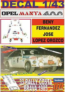 yzzr[@͌^ԁ@ԁ@[VOJ[ fJ[Iy}^tFifXRX^u@decal 143 opel manta 400 bfernandez r costa brava 1985 6th 01