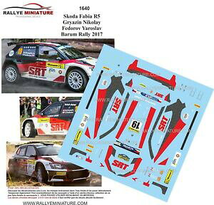 �y���������z�z�r�[�@�͌^�ԁ@�ԁ@���[�V���O�J�[ �f�J�[���V���R�_�t�@�r�A�����[�����[decals 132 ref 1640 skoda fabia r5 gryazin barum rally 2017 rallye erc