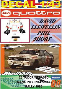 yzzr[@͌^ԁ@ԁ@[VOJ[ fJ[AEfBNg}^CAdecal 143 audi quattro a2 dllewellin manx international r 1985 dnf 02