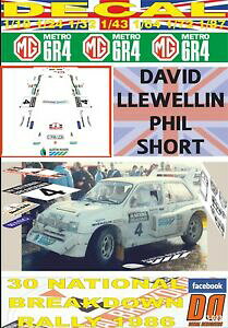 �y���������z�z�r�[�@�͌^�ԁ@�ԁ@���[�V���O�J�[ �f�J�[��decal mg metro 6r4 d llewellin national breakdown r 1986 2nd 02