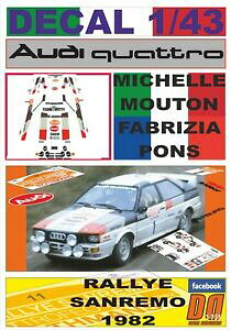 yzzr[@͌^ԁ@ԁ@[VOJ[ fJ[AEfBNgTdecal 143 audi quattro mmouton r sanremo 1982 4th 02