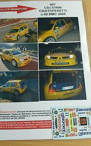 yzzr[@͌^ԁ@ԁ@[VOJ[ fJ[m[NIeJ[decals 132 ref 907 renault clio s1600 cristoforetti rallye monte carlo 2005
