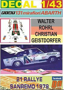 yzzr[@͌^ԁ@ԁ@[VOJ[ fJ[tBAbgAogTdecal 143 fiat 131 abarth wrohrl rsanremo 1979 2nd 02