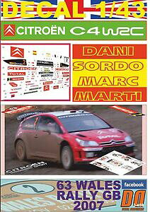 yzzr[@͌^ԁ@ԁ@[VOJ[ fJ[VgG_jdecal 143 citroen c4 wrc dani sordo wales r gb 2007 5th 01
