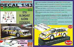 yzzr[@͌^ԁ@ԁ@[VOJ[ fJ[AEfBNgA[`^CAanexo decal 143 audi quattro s1 sblomqvist rargentina 1985 dnf 01