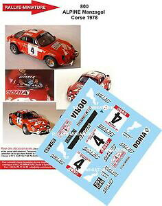 Decals 1//12 ref 1106 alpine renault a110 gross tour de corse 1976 rally rally