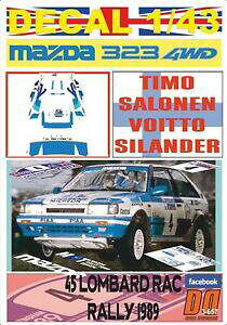 �y���������z�z�r�[�@�͌^�ԁ@�ԁ@���[�V���O�J�[ �f�J�[���}�c�_decal 143 mazda 323 4wd tsalonen rac r 1989 6th 01
