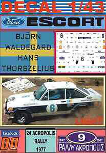 �y���������z�z�r�[�@�͌^�ԁ@�ԁ@���[�V���O�J�[ �f�J�[���t�H�[�h�G�X�R�[�g���C�gdecal 143 ford escort rs 1800 mkii bwaldegard acropolis r 1977 light 02