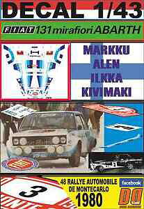 yzzr[@͌^ԁ@ԁ@[VOJ[ fJ[tBAbgAogeJ^CAdecal 143 fiat 131 abarth malen rmontecarlo 1980 dnf 01