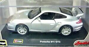 �y���������z�z�r�[�@�͌^�ԁ@�ԁ@���[�V���O�J�[ �|���V�F�O�A�e�}��bburago 1842207, porsche 911 gt2, argent, 132, neuamp;ovp