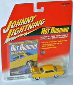 【送料無料】ホビー　模型車　車　レーシングカー シボレーノヴァジョニーhot rodding 1964 chevy novayellow 164 johnny lightning