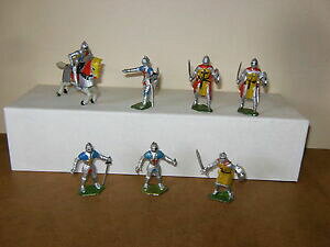 yzzr[@͌^ԁ@ԁ@[VOJ[ vX`bN}NX7 anciennes figurines plastique chevaliers, moyen age 6cm marx 60s