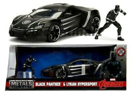 【送料無料】ホビー　模型車　車　レーシングカー ハリウッドパンサーブラックjada 124 hollywood rides lykan hypersport amp; noir panthere figure 99723 avengers