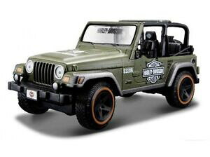 yzzr[@͌^ԁ@ԁ@[VOJ[ n[[_rbh\JX^W[vO[rRA[~[O[harley davidson custom, jeep wrangler rubicon army vert, maisto 127
