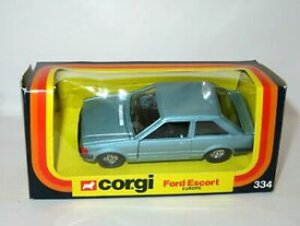 【送料無料】ホビー　模型車　車　レーシングカー コーギーフォードエスコートボックスモデルcorgi 334 ford escort comme neuf exemple, bleu metallique, modele en excellent boite