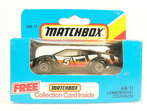 �y���������z�z�r�[�@�͌^�ԁ@�ԁ@���[�V���O�J�[ �}�b�`�{�b�N�Xmatchbox mb 11 lamborgini countach noir en non ouvert 1981 boite en parfait etat, dans sa boite