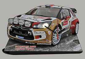 【送料無料】ホビー　模型車　車　レーシングカー オートサムネイルラリーローブシトロエンモンテカルロラリーauto rallye miniature,loeb citroen ds3 wrc, rallye monte carlo 2013 en horloge